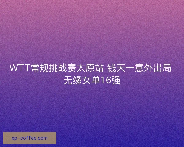 WTT常规挑战赛太原站 钱天一意外出局 无缘女单16强
