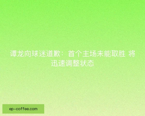 谭龙向球迷道歉：首个主场未能取胜 将迅速调整状态